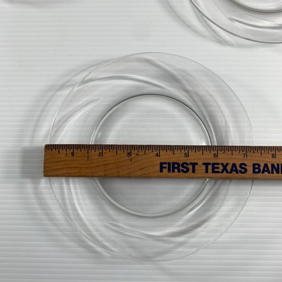 Clear Glass 7 1/2" Plates Set of 6 Dessert Snack Salad Round Unbranded Swirl - Picture 5 of 6